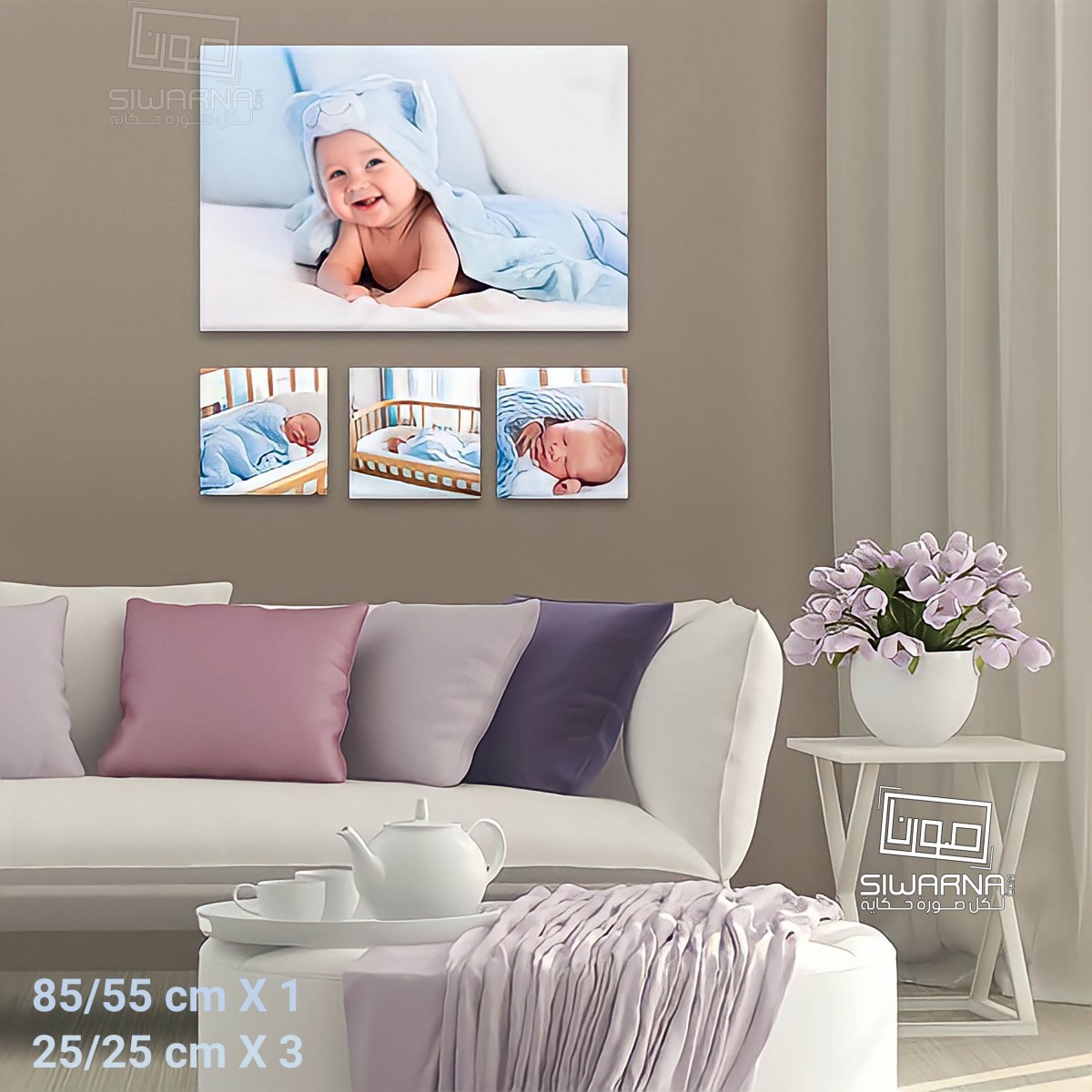 لوحات مطبوعة ومقطعه حسب الصوره والطلب CANVAS