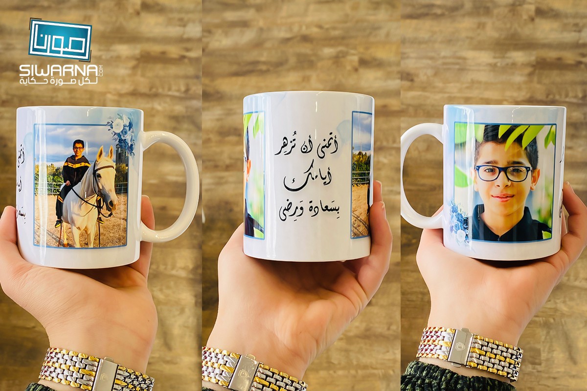 كاسات بيضاء مطبوعة بالكميات